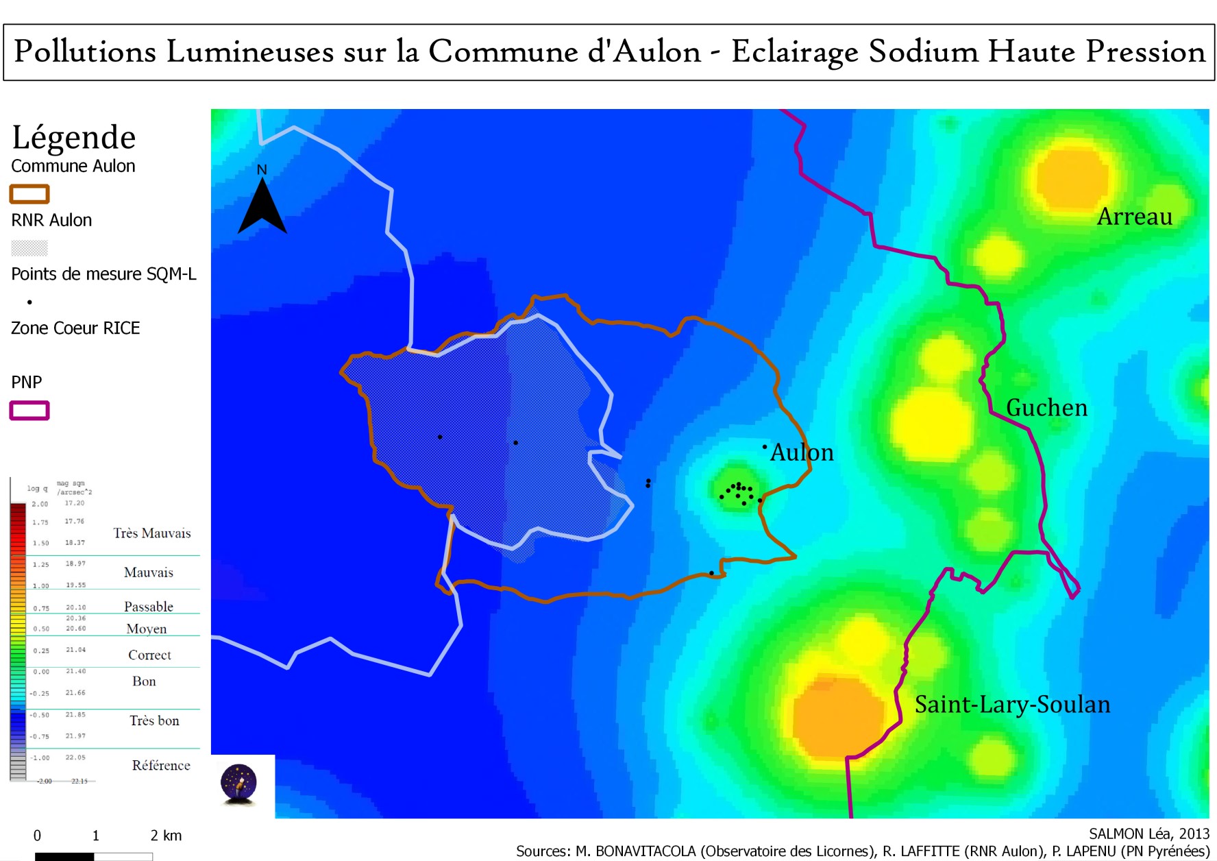 Pollutions Lumineuses commune d'Aulon