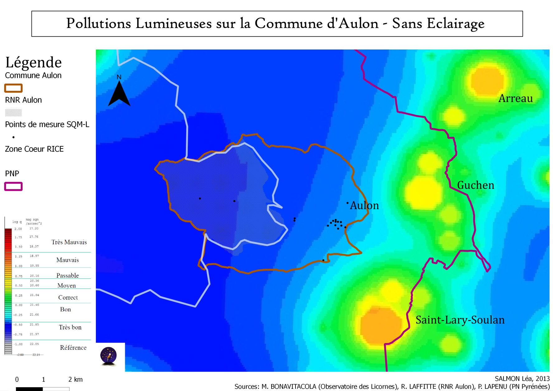 Pollutions Lumineuses commune d'Aulon