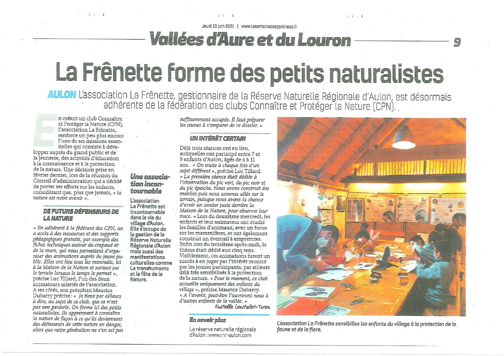 La Frênette forme des petits naturalistes - 10/06/21